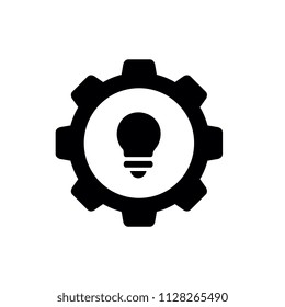 Lightbulb Combined With Gear, Vector Illustration Design