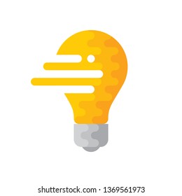 Lightbulb. Concept icon vector illustration in flat style design. Creative idea inspiration symbol. Electric lamp creative sign. 