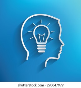 Lightbulb concept on blue background,clean vector