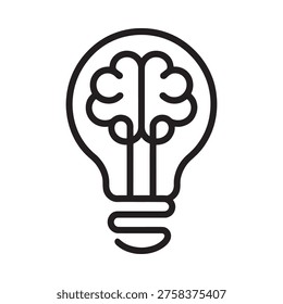 A lightbulb containing a brain illustration symbolizing ideas and intelligence