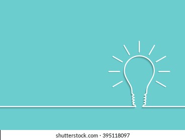 Lightbulb creative ideas with outline abstract background, vector illustration