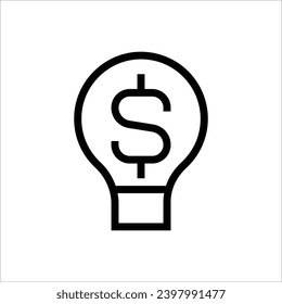 Lightbulb dollar icon. Simple vector sign