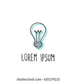lightbulb doodle icon