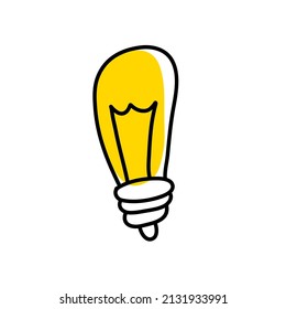 lightbulb doodle icon, vector illustration