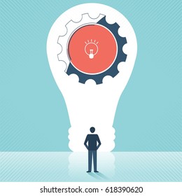 lightbulb door bright idea for success achieving vector design.