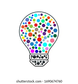 la bombilla de luz pone el colorido vector de diseño.
