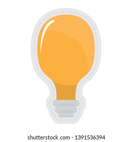 Lightbulb dotted sticker image. Vector illustration design