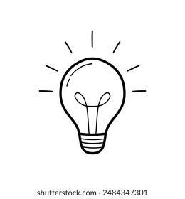 Lightbulb drawing image illustration. Editable vector