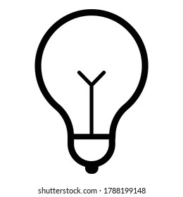 Lightbulb Electricity Flat Icon Isolated On White Background