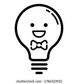 Lightbulb Emoji Flat Icon Isolated On White Background