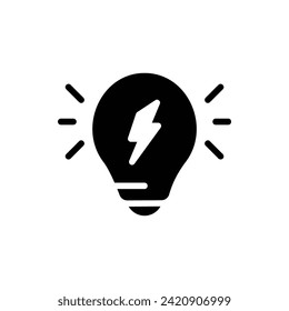 Lightbulb, Energy Flat Icon Logo Illustration. Energy Icon-set. Suitable For Web Design, Logo, App.