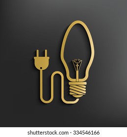 Lightbulb energy on dark background,clean vector