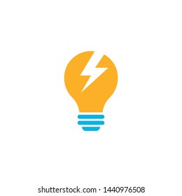 Lightbulb Energy Power Electricity Idea Logo Vector 