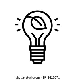 lightbulb energy saving line icon vector. lightbulb energy saving sign. isolated contour symbol black illustration
