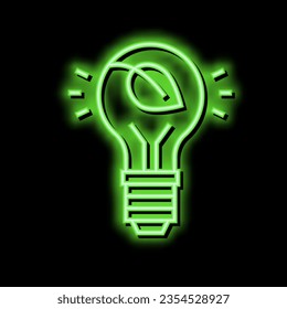 vector de señal de luz de neón que ahorra energía de bombilla ligera. ilustración de ahorro de energía de bombilla ligera