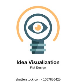 Lightbulb and eye Flat icon