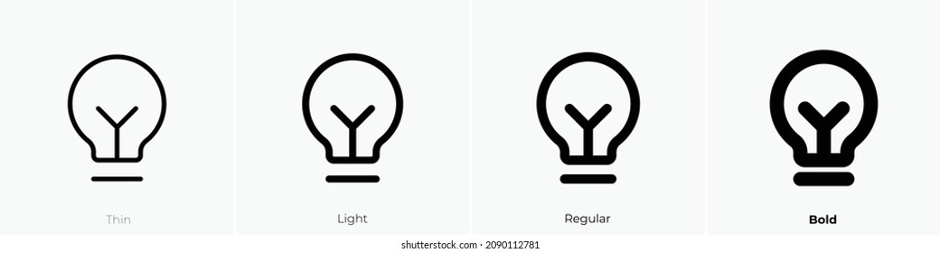 lightbulb filament icon. Thin, Light Regular And Bold style design isolated on white background