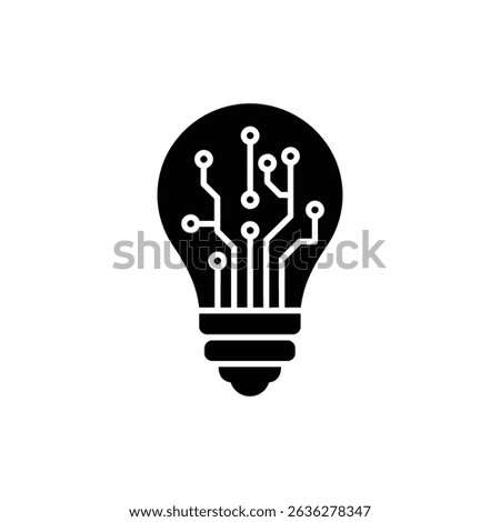 Lightbulb filled with circuits representing innovation and smart technology