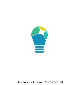 Bombilla de luz con símbolo de luz intermitente concepto de diseño de signo de logotipo abstracto. Ilustración del vector aislada en el fondo