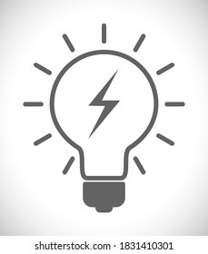 bombilla de luz con icono de concepto de símbolo de flash