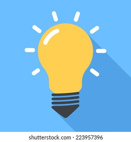 Lightbulb. Flat Design vector icon
