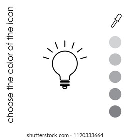  lightbulb flat icon .