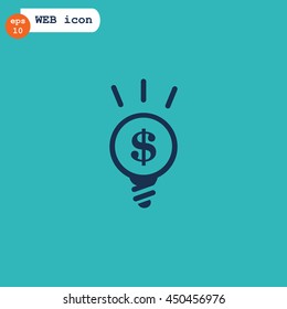  lightbulb flat icon .