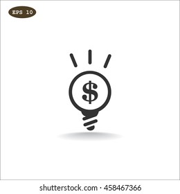  lightbulb flat icon .
