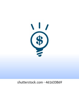  lightbulb flat icon .