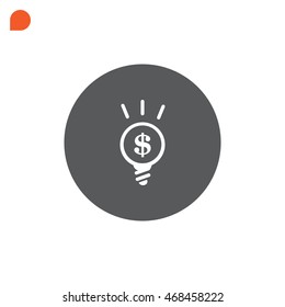  lightbulb flat icon .