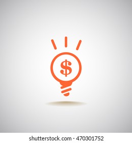  lightbulb flat icon .