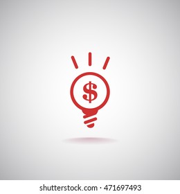  lightbulb flat icon .