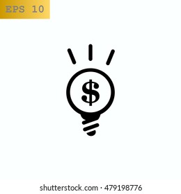  lightbulb flat icon .