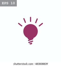  lightbulb flat icon .
