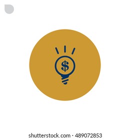  lightbulb flat icon .