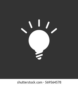  lightbulb flat icon .