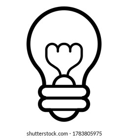 Lightbulb Flat Icon Isolated On White Background
