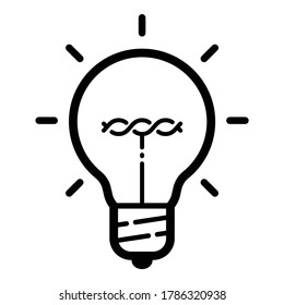 Lightbulb Flat Icon Isolated On White Background