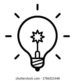 Lightbulb Flat Icon Isolated On White Background