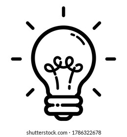 Lightbulb Flat Icon Isolated On White Background