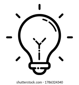 Lightbulb Flat Icon Isolated On White Background