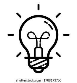 Lightbulb Flat Icon Isolated On White Background