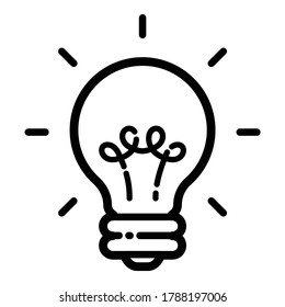 Lightbulb Flat Icon Isolated On White Background