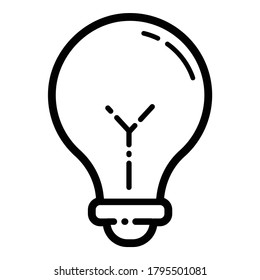 Lightbulb Flat Icon Isolated On White Background