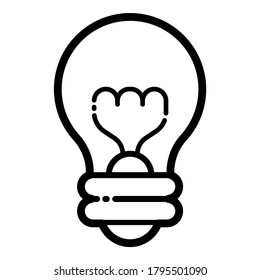 Lightbulb Flat Icon Isolated On White Background