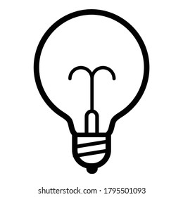 Lightbulb Flat Icon Isolated On White Background