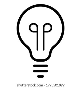 Lightbulb Flat Icon Isolated On White Background