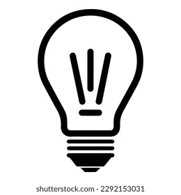 Lightbulb Flat Icon Isolated On White Background