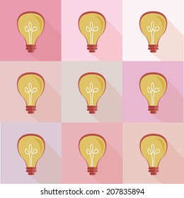 Lightbulb flat icons design,clean vector
