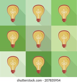 Lightbulb flat icons design,clean vector